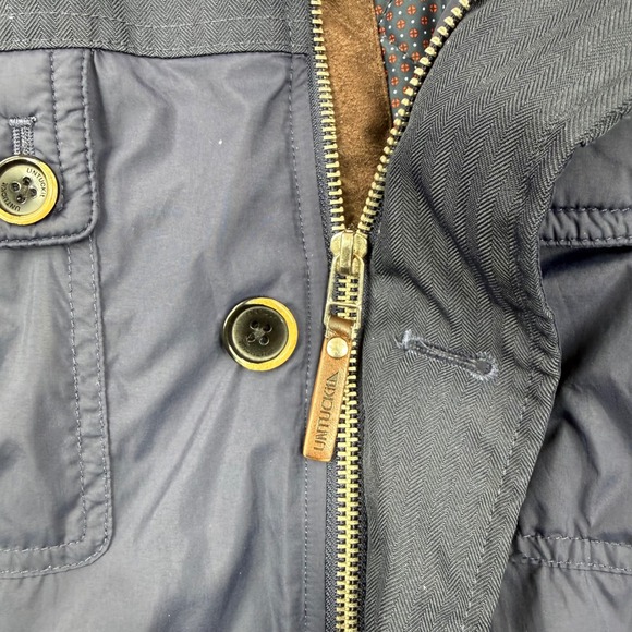 UNTUCKit Jacket Mens Medium Navy Blue Quilted Lined Nylon Full Zip Button Coat - Picture 3 of 13
